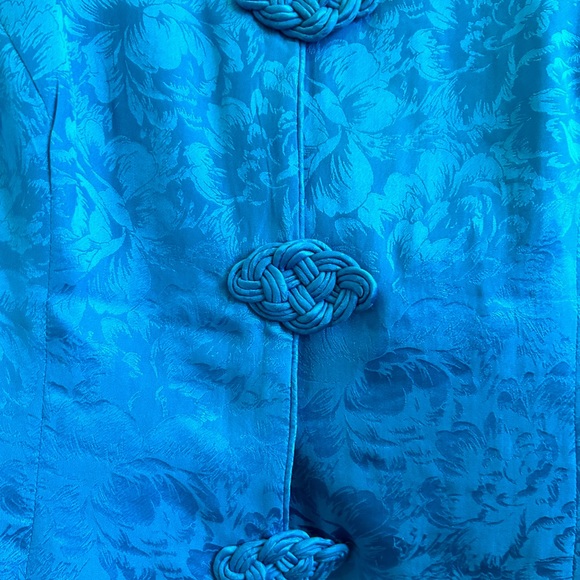 Vintage Maggy London Blue Silk two piece jacket and skirt - Picture 5 of 7